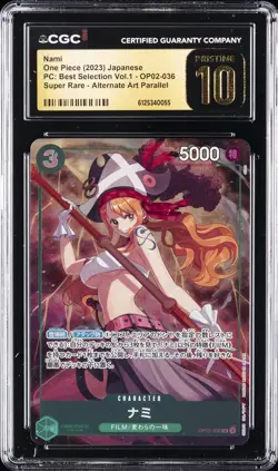 2023 ONE PIECE JAPANESE PC: BEST SELECTION VOL.1 SR ALT ART NAMI CGC 10 PRISTINE - Image 1