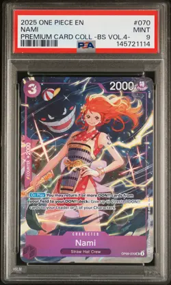 2025 ONE PIECE PREMIUM CARD COLLECTION BEST SELECTION VOL.4 #070 NAMI PSA 9 - Image 1