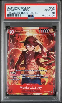 2024 ONE PIECE PROMOS TREASURE BOOSTERS SET #006 MONKEY D. LUFFY PSA 10 - Image 1