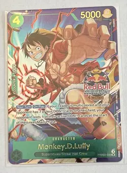 Red Bull Double Don!! WINNER GOLD FOIL PRB02-005 Monkey D. Luffy One Piece TCG - Image 1