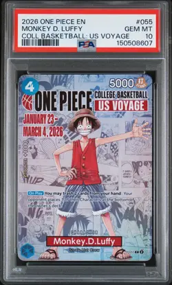 2026 ONE PIECE PROMOS COLLEGE BASKETBALL: US VOYAGE MONKEY D. LUFFY PSA 10 - Image 1