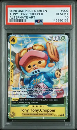 2026 ONE PIECE STARTER DECK ST29-EGGHEAD ALTERNATE ART TONY TONY CHOPPER PSA 10 - Image 1