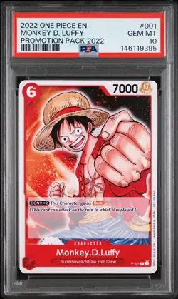2022 ONE PIECE PROMOS PROMOTION PACK 2022 #001 MONKEY D. LUFFY PSA 10 - Image 1