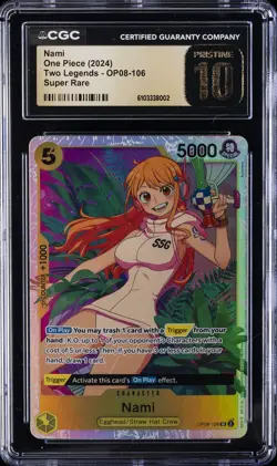 2024 ONE PIECE TWO LEGENDS SUPER RARE #OP08-106 NAMI CGC 10 PRISTINE - Image 1