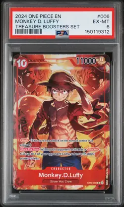 2024 ONE PIECE PROMOS TREASURE BOOSTERS SET #006 MONKEY D. LUFFY PSA 6 - Image 1