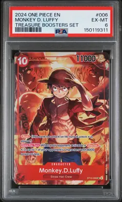 2024 ONE PIECE PROMOS TREASURE BOOSTERS SET #006 MONKEY D. LUFFY PSA 6 - Image 1