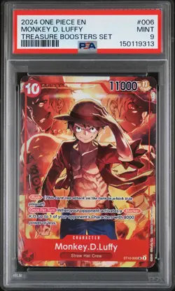 2024 ONE PIECE PROMOS TREASURE BOOSTERS SET #006 MONKEY D. LUFFY PSA 9 - Image 1
