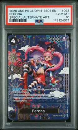 2026 ONE PIECE THE AZURE SEA'S SEVEN SPECIAL ALT ART #093 PERONA PSA 10 - Image 1