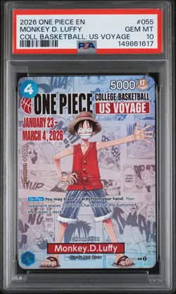 2026 ONE PIECE PROMOS COLLEGE BASKETBALL: US VOYAGE MONKEY D. LUFFY PSA 10 - Image 1