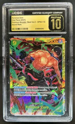2024 One Piece The Best Roronoa Zoro Secret Rare Pristine #OP06-118 CGC 10 - Image 1