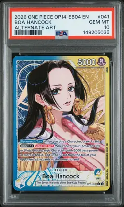 2026 ONE PIECE OP14-EB04-THE AZURE SEA'S SEVEN ALTERNATE ART BOA HANCOCK PSA 10 - Image 1