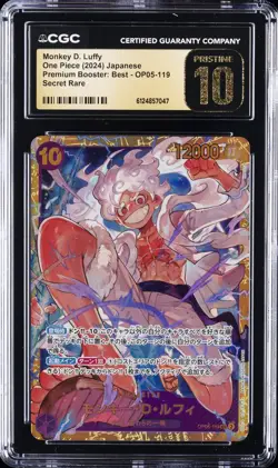 2024 ONE PIECE JPN PREMIUM BOOSTER SECRET RARE MONKEY D. LUFFY CGC 10 PRISTINE - Image 1