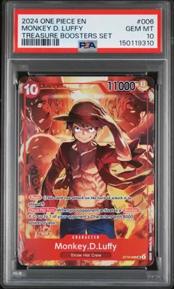 2024 ONE PIECE PROMOS TREASURE BOOSTERS SET #006 MONKEY D. LUFFY PSA 10 - Image 1