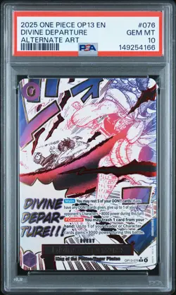 2025 ONE PIECE OP13-CARRYING ON HIS WILL ALTERNATE ART DIVINE DEPARTURE PSA 10 - Image 1