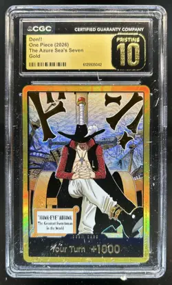 2026 One Piece Azure Sea's Seven Dracule Mihawk Don!! Gold #DON CGC 10 Pristine - Image 1