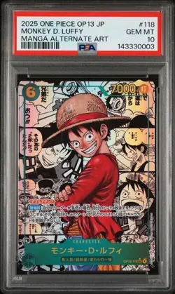 2025 ONE PIECE JPN CARRYING ON HIS WILL MANGA ALT ART MONKEY D. LUFFY PSA 10 - Image 1