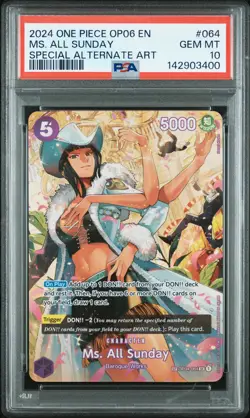 2024 ONE PIECE WINGS OF THE CAPTAIN SPECIAL ALT ART #064 MS. ALL SUNDAY PSA 10 - Image 1