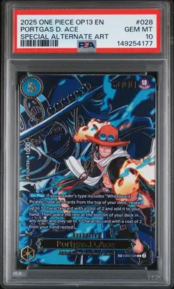 2025 ONE PIECE CARRYING ON HIS WILL SPECIAL ALT ART #028 PORTGAS D. ACE PSA 10 - Image 1