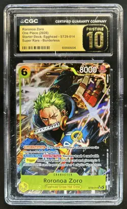2026 One Piece Starter Egghead Roronoa Zoro Borderless #ST29-014 CGC 10 Pristine - Image 1