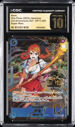 2025 ONE PIECE JPN 3RD ANNIVERSARY SET SUPER RARE #OP11-054 NAMI CGC 10 PRISTINE - Image 1