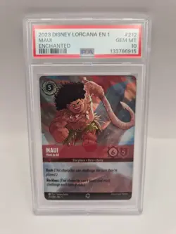 Disney Lorcana 💫 Maui Hero to All First Chapter #212 Enchanted PSA 10 - Image 1