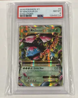 Pokemon TCG M Venusaur EX Ultra Rare Card 2/108 XY: Evolutions. PSA 8 - Image 1