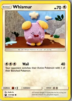 Whismur (117) 117/168 Common SM - Celestial Storm LP Pokemon Card - Image 1