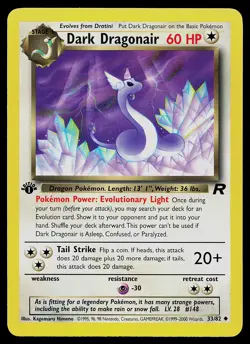 Pokemon Card - Dark Dragonair Team Rocket 33/82 Uncommon 1st Edition - Image 1