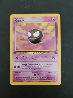 Mp Gastly 33/62 1st Edition WoTC Fossil Set Pokemon Card. - Image 1