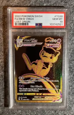2022 Pokemon SWSH Full Art Mew Vmax Lost Origin PSA 10 - Image 1