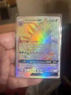 Pokemon Tyranitar GX 223/214 Sm-Lost Thunder Secret Rainbow Holo Rare (NM) - Image 1