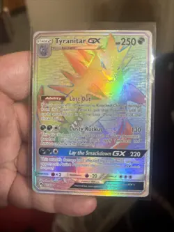 Pokemon Tyranitar GX 223/214 Sm-Lost Thunder Secret Rainbow Holo Rare (NM) - Image 3