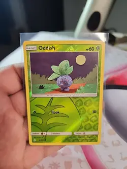 REVERSE HOLO Oddish 6/214 NM - Asako Ito Crocheted - Unbroken Bonds Pokemon Card - Image 1