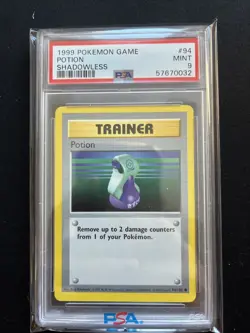 1999 POKEMON BASE SET SHADOWLESS #94 POTION PSA 9 VINTAGE CLASSIC Mint ! - Image 1