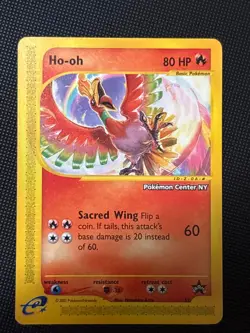 Ho-Oh # 52 WOTC Black Star PROMO "Pokemon Center NY" Stamped Card - Image 1
