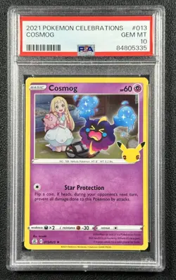 COSMOG PSA 10 2021 POKEMON SWORD & SHIELD CELEBRATIONS #013/025 GEM 5335 - Image 1