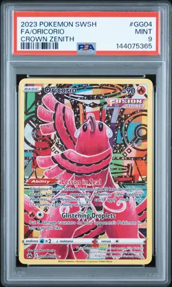 2023 POKEMON SWORD & SHIELD CROWN ZENITH #GG04 FULL ART/ORICORIO PSA 9 - Image 1