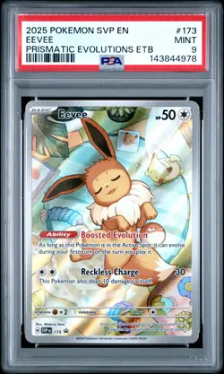 2025 POKEMON SVP EN-SV BLACK STAR PROMO #173 EEVEE PSA 9 - Image 1