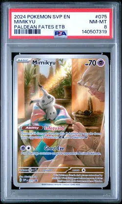 2024 POKEMON SVP EN-SV BLACK STAR PROMO #075 MIMIKYU PSA 8 - Image 1