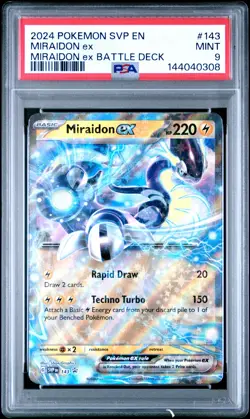 2024 POKEMON SVP EN-SV BLACK STAR PROMO #143 MIRAIDON EX PSA 9 - Image 1