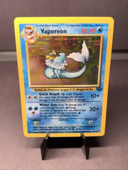 Pokemon TCG Vaporeon 12/64 Jungle Set Holo Rare VTG WOTC 1999 LP+ - Image 1