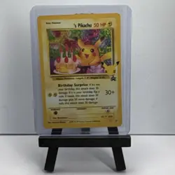 Pokemon Four Birthday Pikachu Wotc Promo Holo #24 Birthday Surprise Card - Image 3