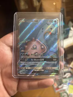 Pokemon Lapras GX Full Art Ultra Rare Holo SM Base Set 139/149 190HP - Image 1