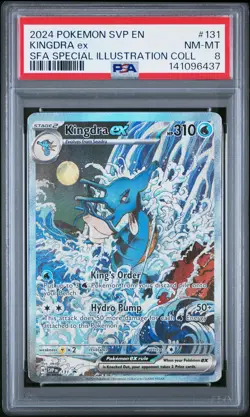 2024 POKEMON SVP EN-SV BLACK STAR PROMO #131 KINGDRA EX PSA 8 - Image 1