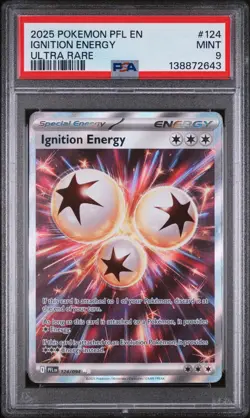 2025 POKEMON PFL EN-PHANTASMAL FLAMES ULTRA RARE #124 IGNITION ENERGY PSA 9 - Image 1