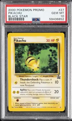 2000 POKEMON PROMO BLACK STAR #27 PIKACHU PSA 10 - Image 1