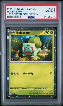 2023 POKEMON SVP EN-SV PROMO 151 POSTER COLLECTION #046 BULBASAUR PSA 10 - Image 1