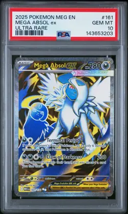2025 POKEMON MEG EN-MEGA EVOLUTION ULTRA RARE #161 MEGA ABSOL EX PSA 10 - Image 1