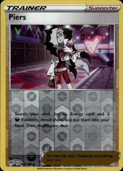 Piers Uncommon SWSH03: Darkness Ablaze 165/189 Supporter Reverse Holo Pokemon Ca - Image 1