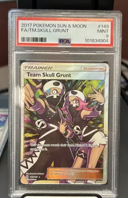 Pokemon Team Skull Grunt 149/149 PSA 9 Sun & Moon Full Art - Image 1